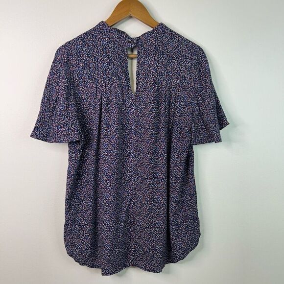 Maeve Anthropologie Multicolor Bella Choker Ditsy Floral Boho Blouse Large - Picture 7 of 11